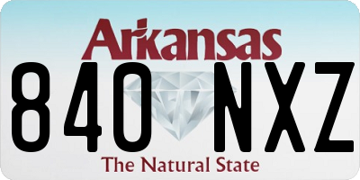 AR license plate 840NXZ