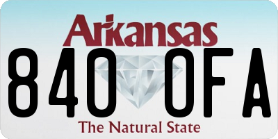 AR license plate 840OFA
