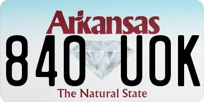 AR license plate 840UOK