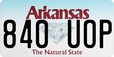 AR license plate 840UOP