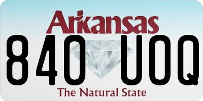 AR license plate 840UOQ