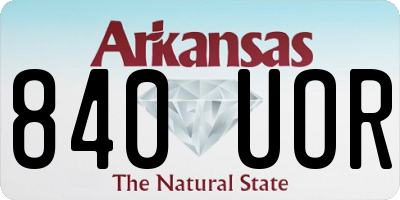 AR license plate 840UOR