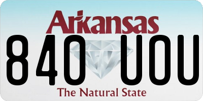 AR license plate 840UOU