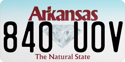 AR license plate 840UOV