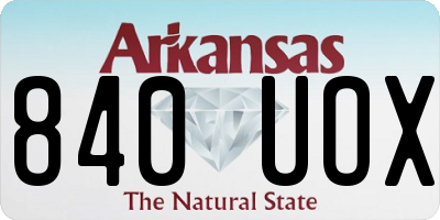 AR license plate 840UOX