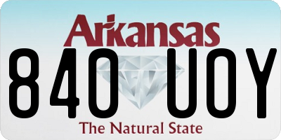 AR license plate 840UOY