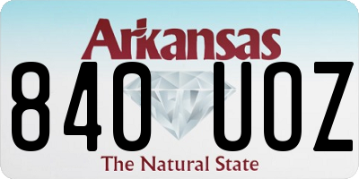 AR license plate 840UOZ