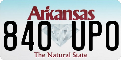 AR license plate 840UPO