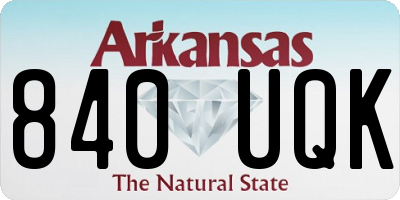 AR license plate 840UQK