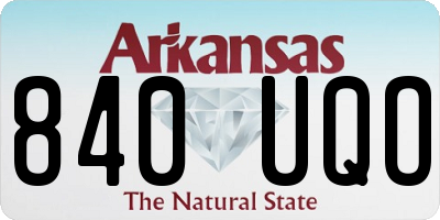 AR license plate 840UQO