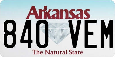 AR license plate 840VEM