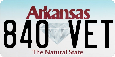 AR license plate 840VET