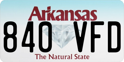 AR license plate 840VFD