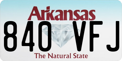 AR license plate 840VFJ