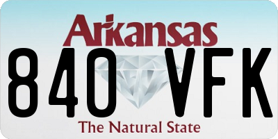 AR license plate 840VFK
