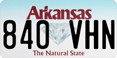 AR license plate 840VHN