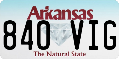 AR license plate 840VIG