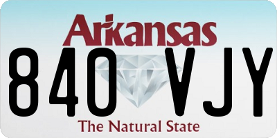 AR license plate 840VJY