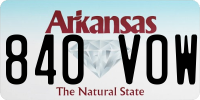 AR license plate 840VOW