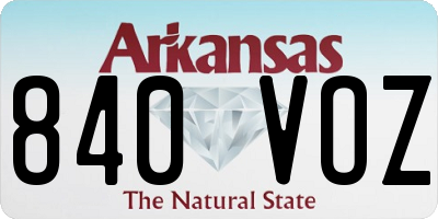 AR license plate 840VOZ