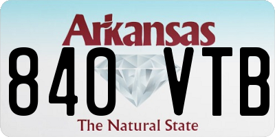 AR license plate 840VTB