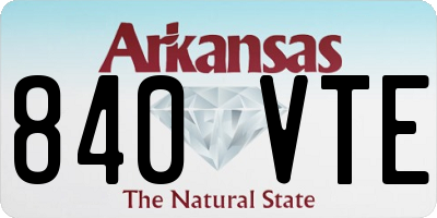 AR license plate 840VTE