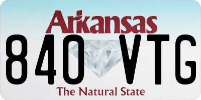 AR license plate 840VTG