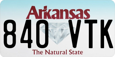 AR license plate 840VTK