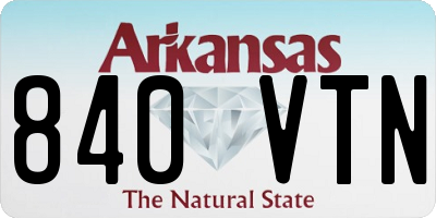 AR license plate 840VTN