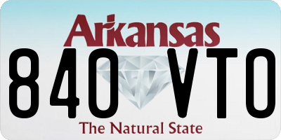 AR license plate 840VTO
