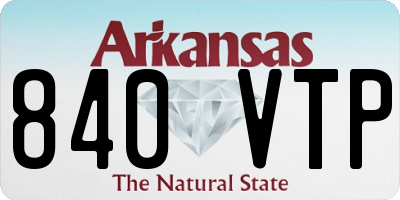 AR license plate 840VTP