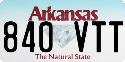 AR license plate 840VTT