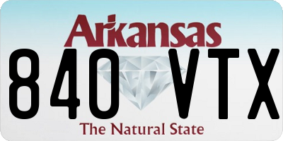 AR license plate 840VTX