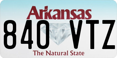 AR license plate 840VTZ