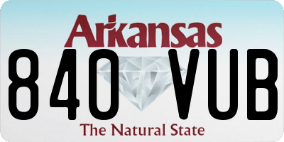 AR license plate 840VUB