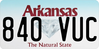 AR license plate 840VUC