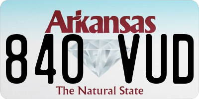 AR license plate 840VUD