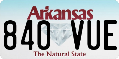 AR license plate 840VUE