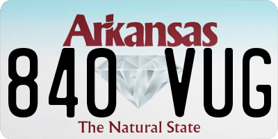 AR license plate 840VUG
