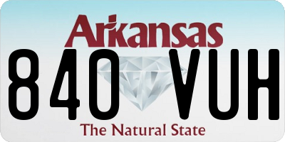 AR license plate 840VUH