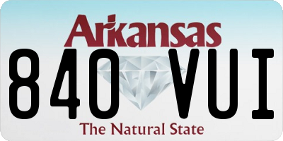 AR license plate 840VUI