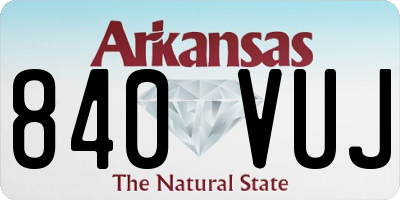 AR license plate 840VUJ