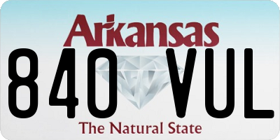 AR license plate 840VUL