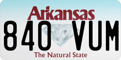 AR license plate 840VUM