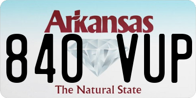 AR license plate 840VUP