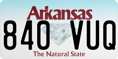 AR license plate 840VUQ