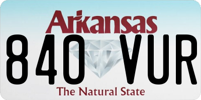 AR license plate 840VUR