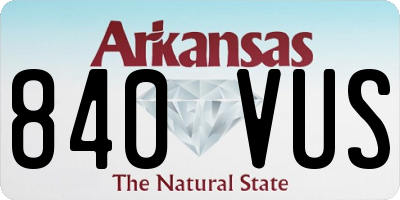 AR license plate 840VUS