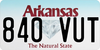 AR license plate 840VUT