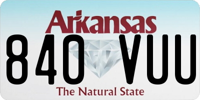 AR license plate 840VUU